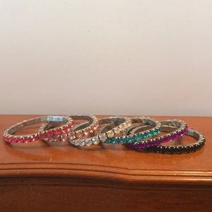6 Rhinestone Bracelets